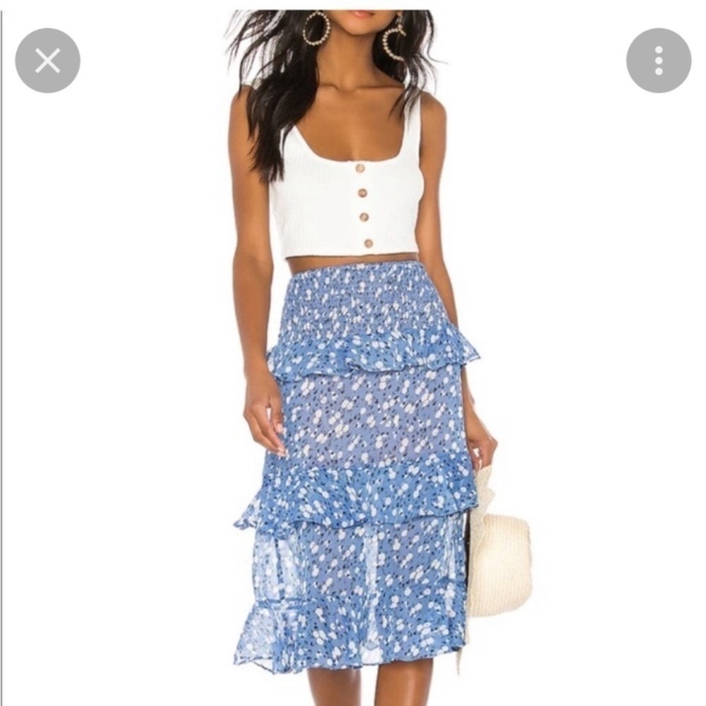 New majorelle everly blue midi skirt size xs